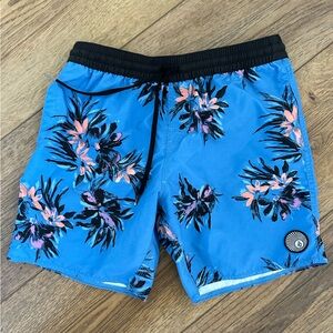 Volcom men’s Floral Swim Trunks Color Blue/Black‎ Size S